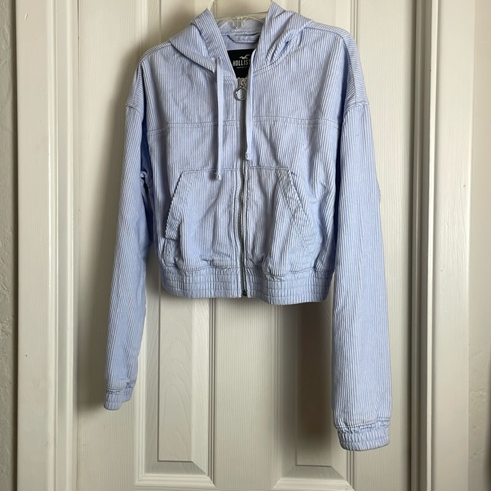 HOLLISTER Girls Corduroy Zip-Up Jacket with Hood